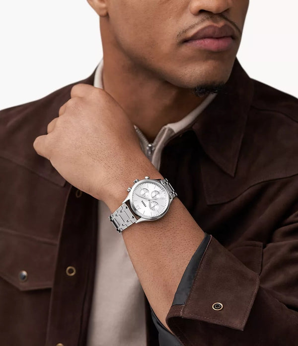 Reloj Fossil Fenmore Hombre Acero Plateado - Vista lateral