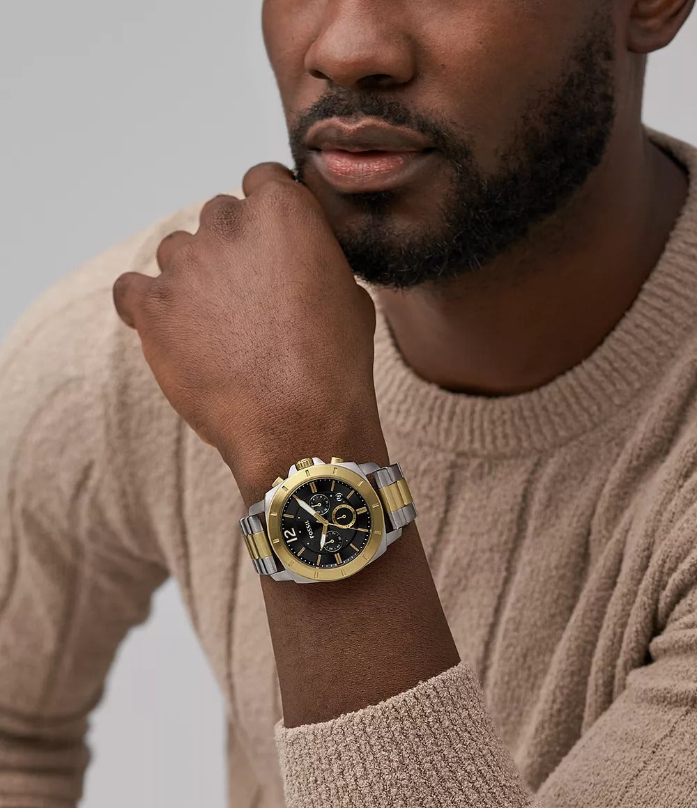 Reloj Fossil Privateer Hombre Acero Bicolor - Vista trasera