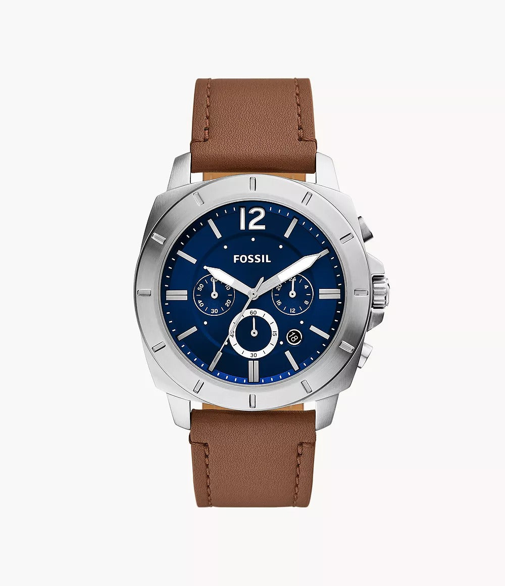 Reloj Fossil Privateer Hombre Correa Cuero Azul - Reloj original en Guatemala