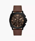 Reloj Fossil Privateer Hombre Acero Negro Cuero - Reloj original en Guatemala