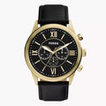 DE Reloj Fossil Flynn Hombre Dorado Piel Negra - Reloj original en Guatemala