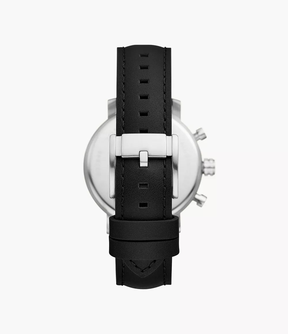 DE Reloj Fossil Rhett Hombre Cuero Negro - Detalle de esfera