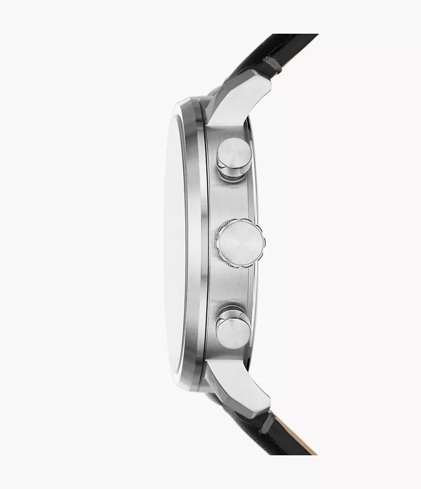 DE Reloj Fossil Rhett Hombre Cuero Negro - Vista lateral