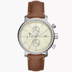 Reloj Fossil Rhett Hombre Cuero Marrón - Vista lateral