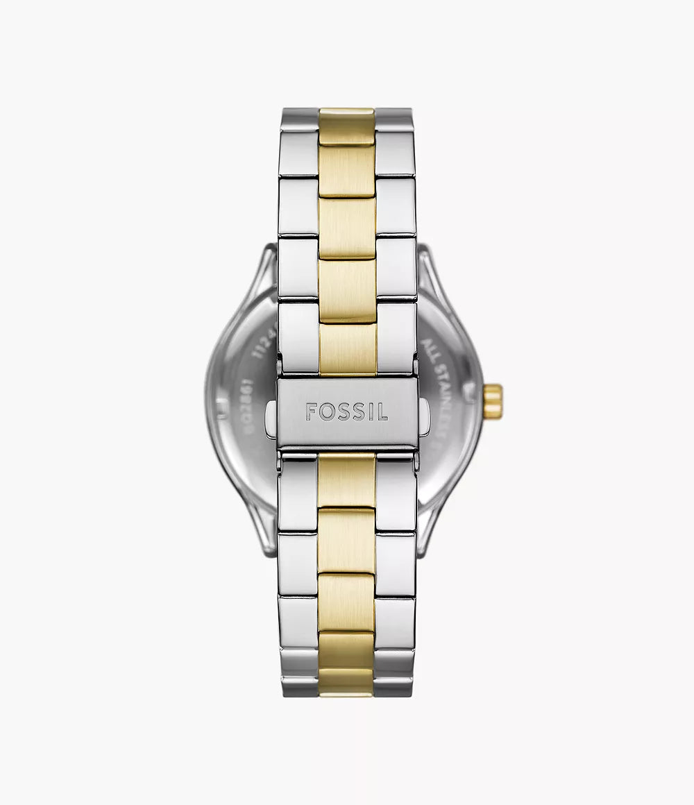 DE Reloj Fossil Fenmore Hombre Acero Bicolor - Detalle de esfera