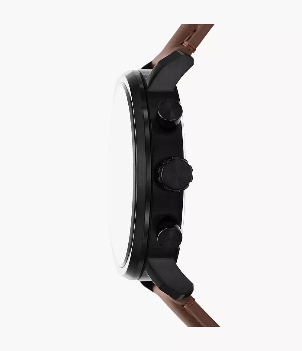 DE Reloj Fossil Rhett Hombre Correa Cuero Marrón - Vista lateral