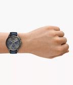 DE Reloj Fossil Fenmore Hombre Correa Cuero Azul - Vista trasera