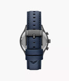 DE Reloj Fossil Fenmore Hombre Correa Cuero Azul - Detalle de esfera