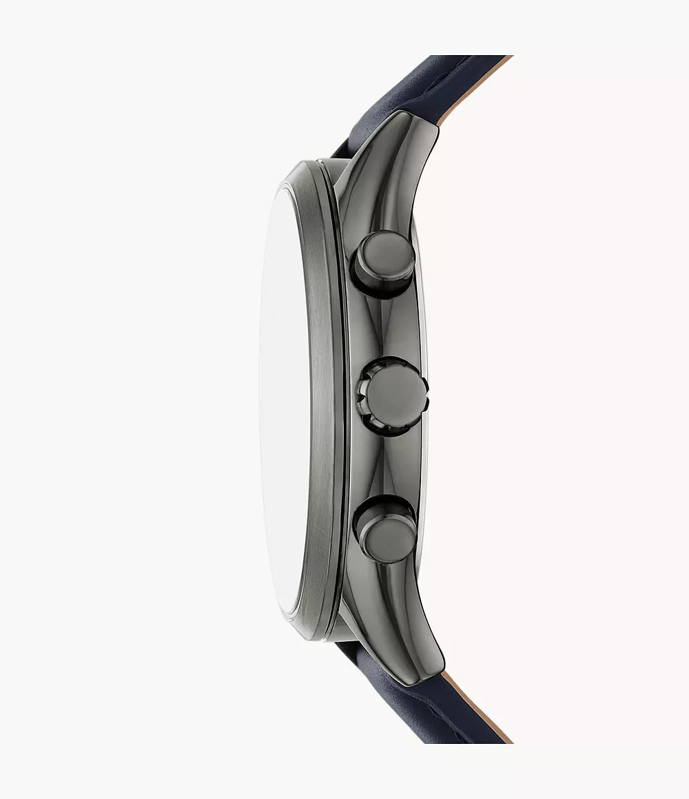 DE Reloj Fossil Fenmore Hombre Correa Cuero Azul - Vista lateral