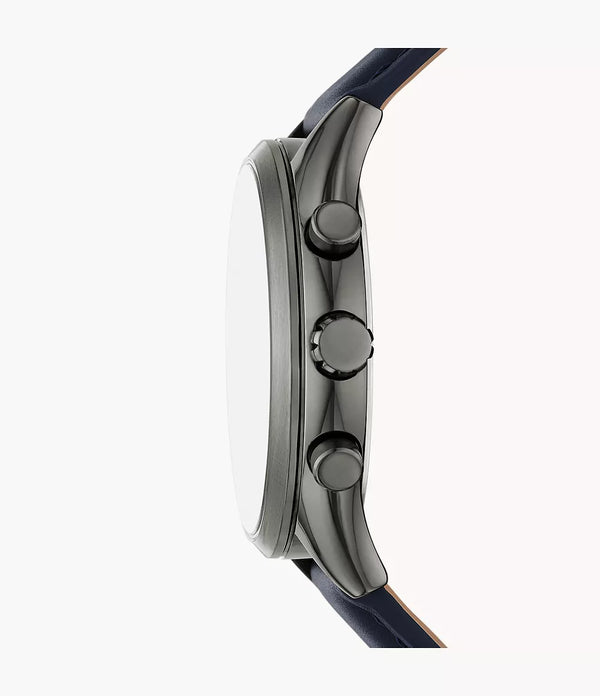 DE Reloj Fossil Fenmore Hombre Correa Cuero Azul - Vista lateral