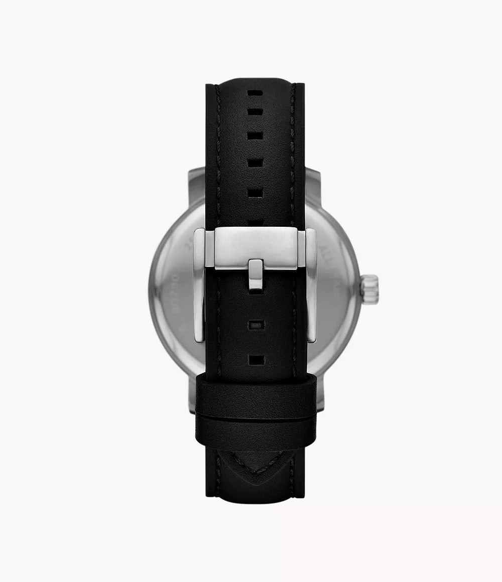 Reloj Fossil Rhett Hombre Correa Cuero Negro - Vista trasera