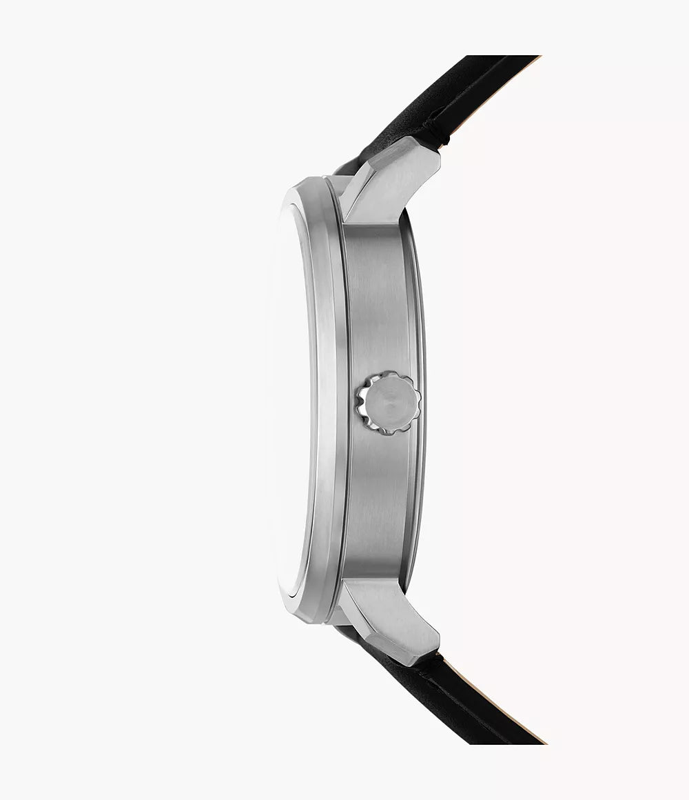 Reloj Fossil Rhett Hombre Correa Cuero Negro - Detalle de esfera