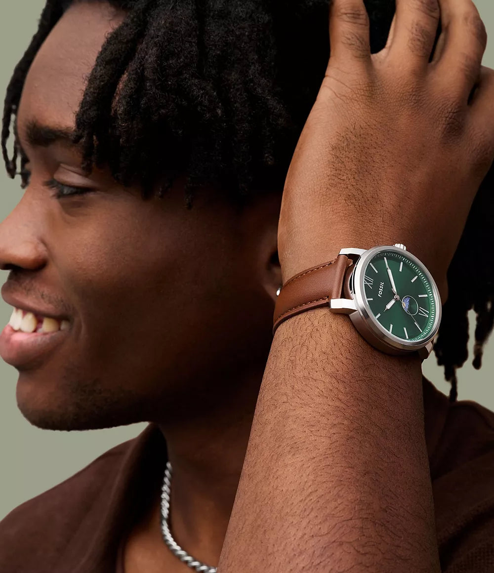 Reloj Fossil Rhett Hombre Correa Cuero Esfera - Vista lateral
