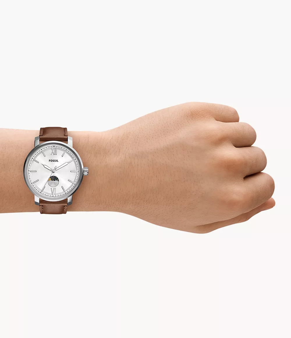 Reloj Fossil Rhett Hombre Correa Piel Marrón - Detalle de esfera