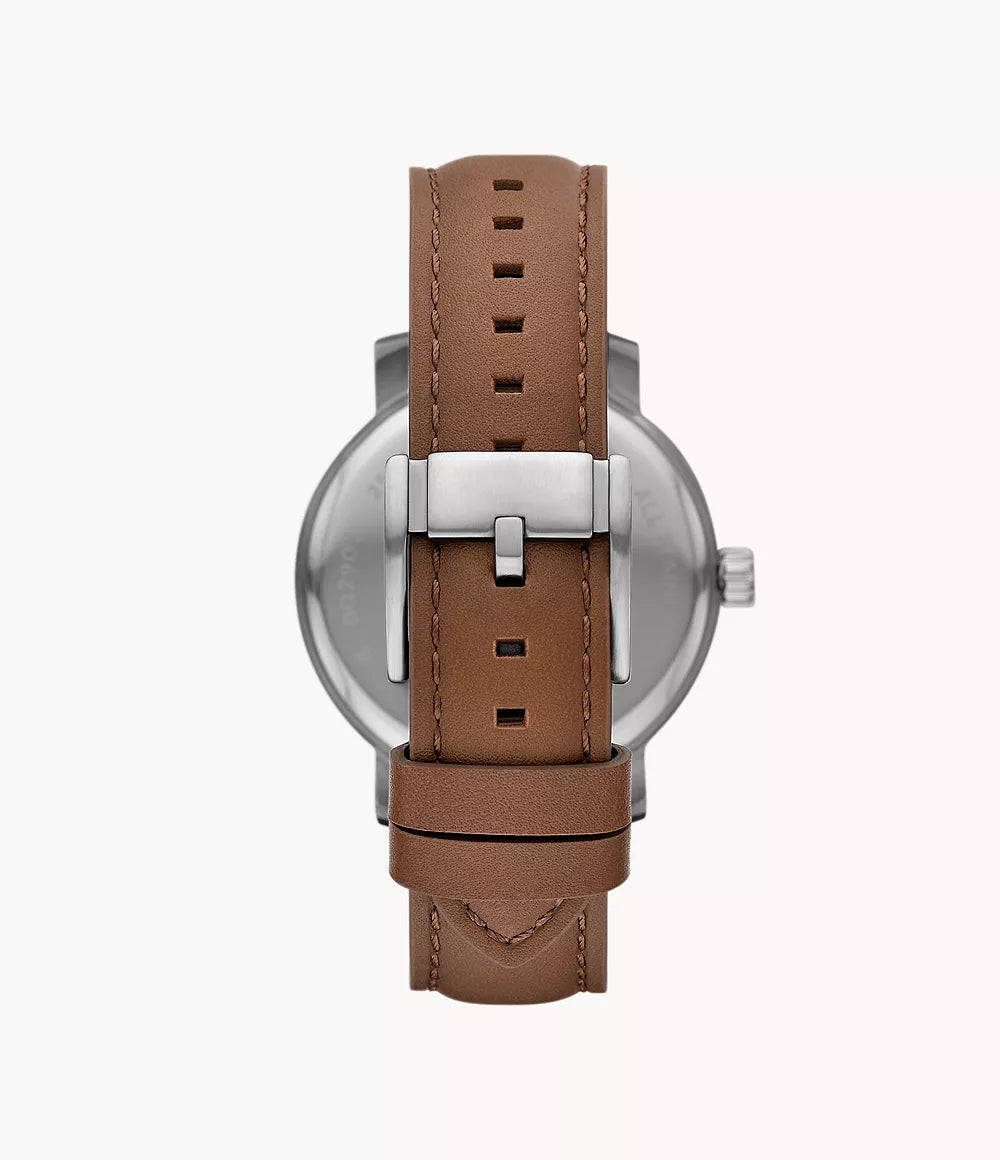 Reloj Fossil Rhett Hombre Correa Piel Marrón - Vista trasera