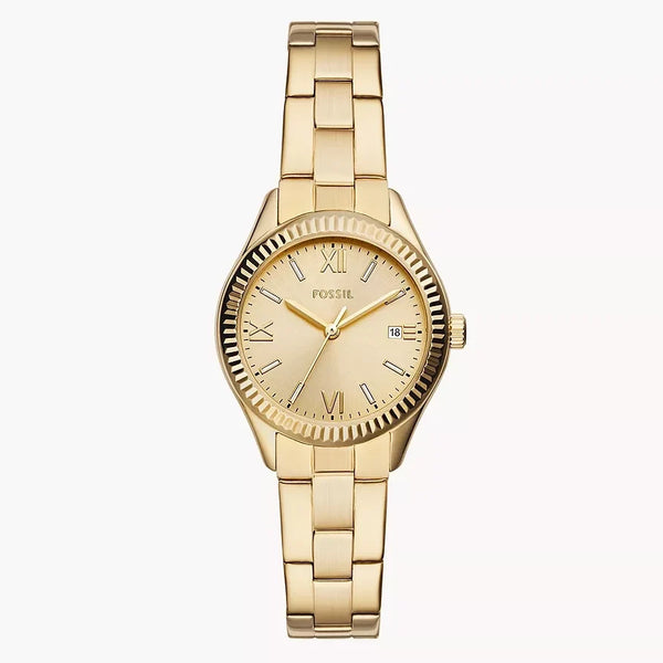 BQ3638 Rye de dama correa Fossil de metal 30 mm - Acero Inoxidable Dorado