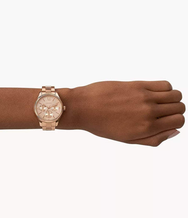RYE Reloj Fossil Rye Mujer Acero Inoxidable Oro Rosa - Vista lateral
