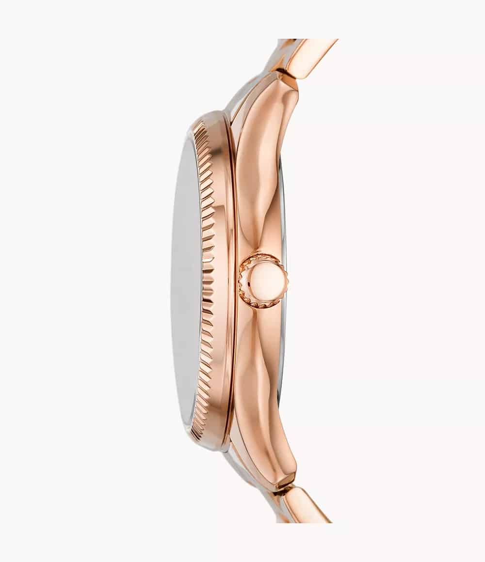RYE Reloj Fossil Rye Mujer Acero Inoxidable Oro Rosa - Vista trasera