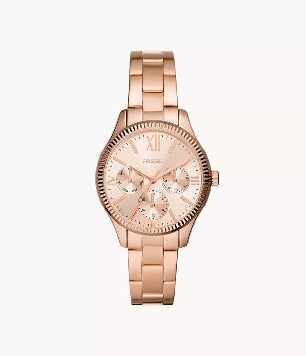 RYE Reloj Fossil Rye Mujer Acero Inoxidable Oro Rosa - Reloj original en Guatemala