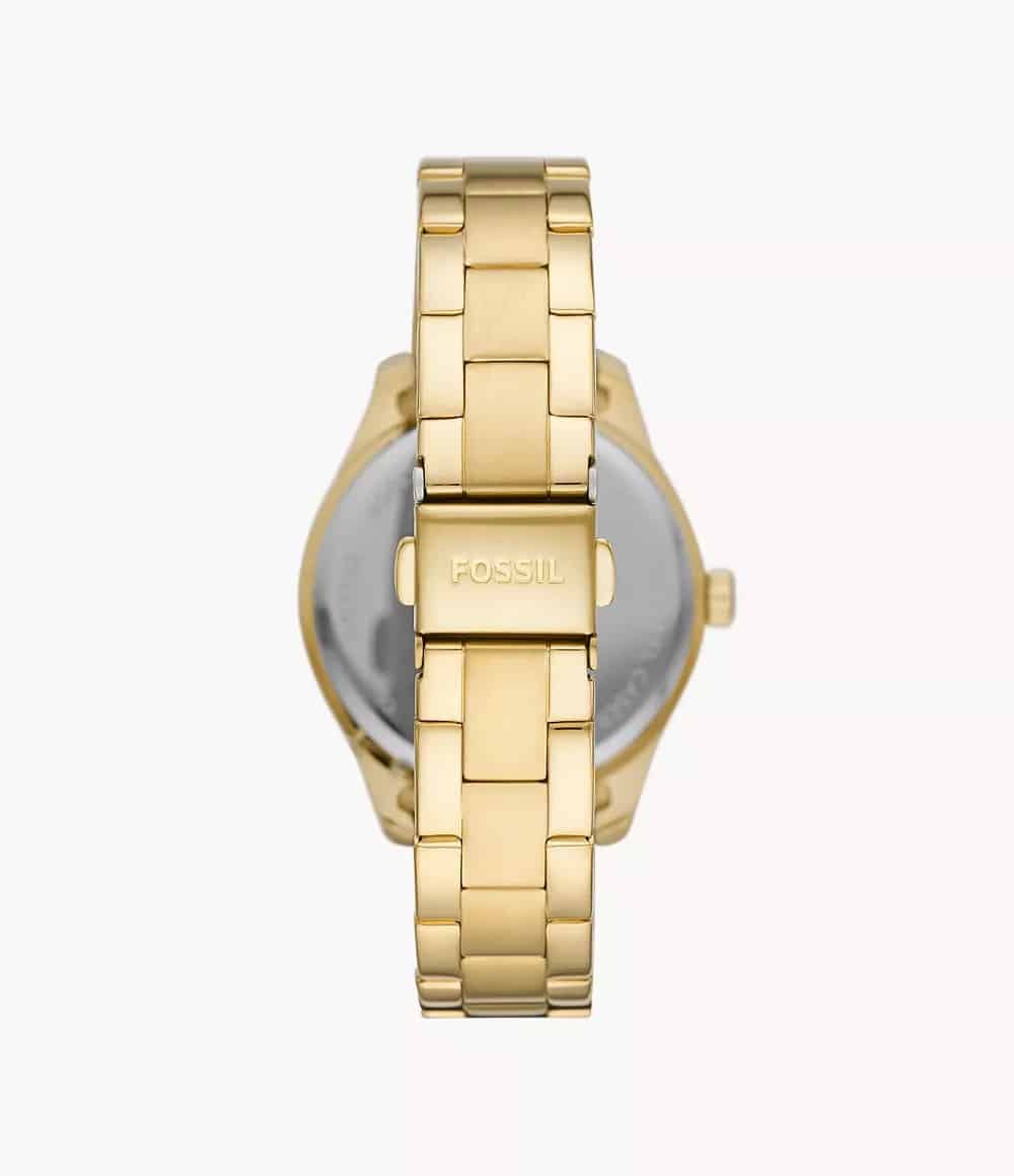 RYE Reloj Fossil Rye Mujer Acero Inoxidable Dorado - Detalle de esfera