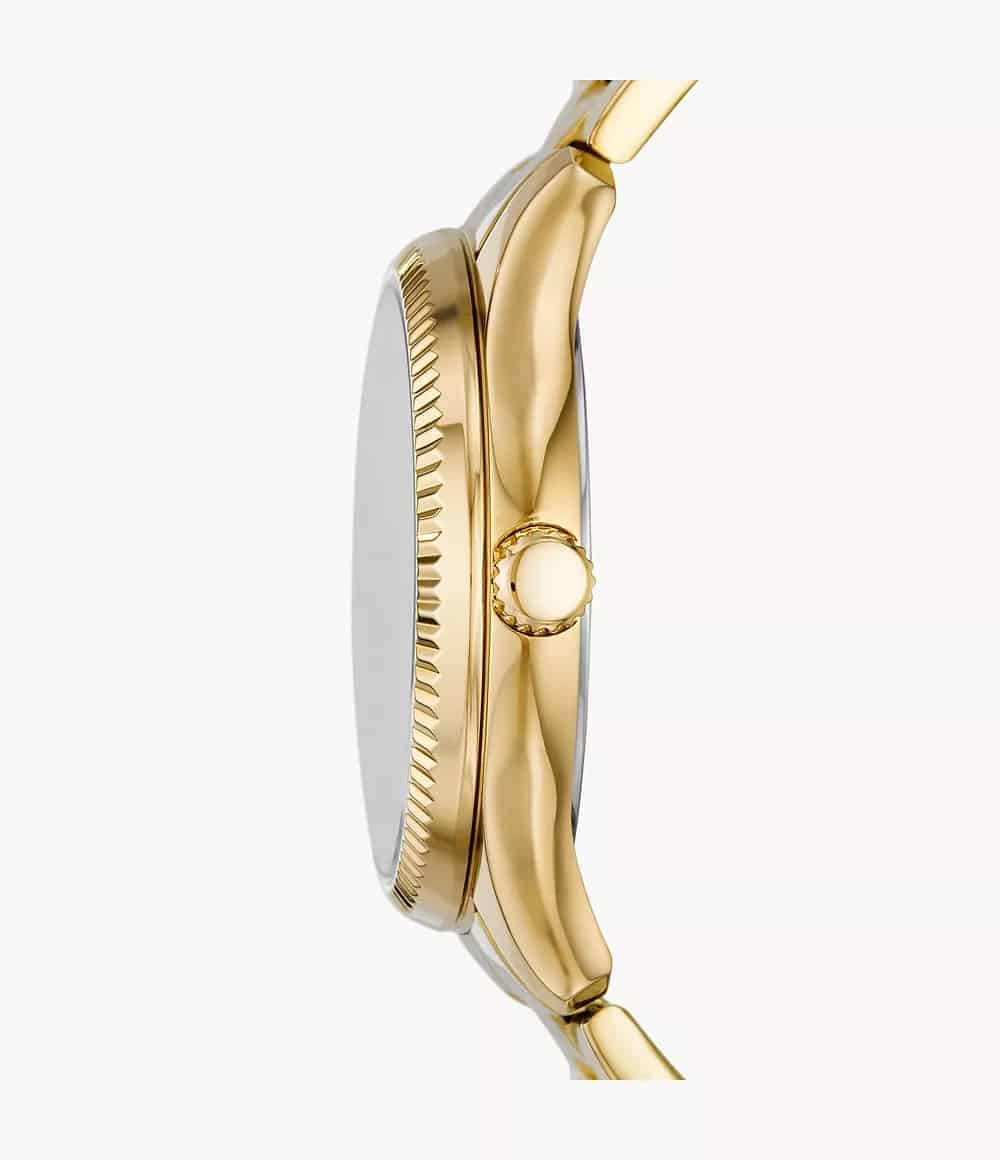RYE Reloj Fossil Rye Mujer Acero Inoxidable Dorado - Vista trasera