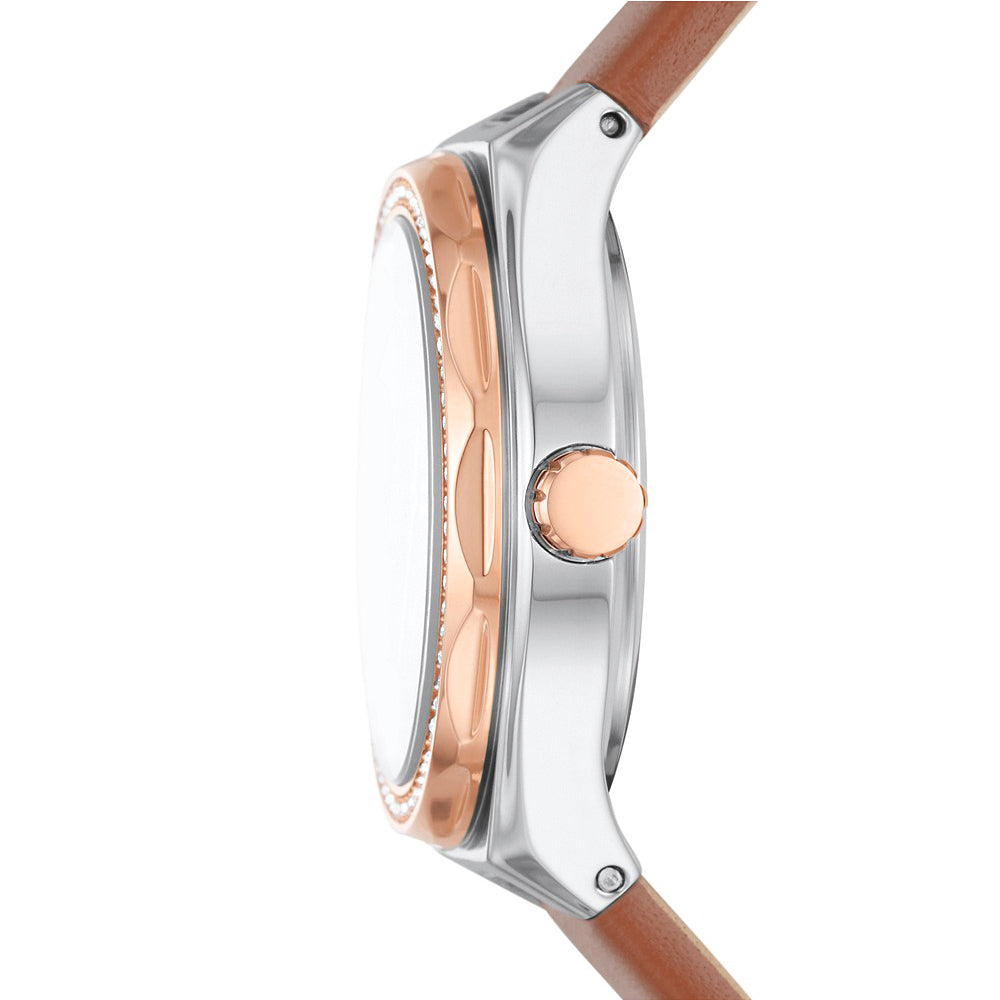 Reloj Fossil Eevie Mujer Correa Piel Marrón - Vista trasera