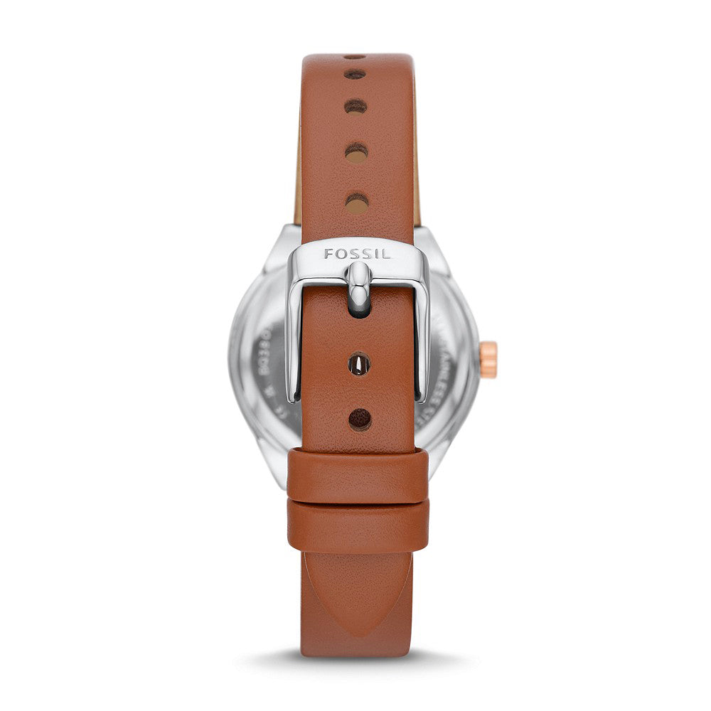 Reloj Fossil Eevie Mujer Correa Piel Marrón - Detalle de esfera