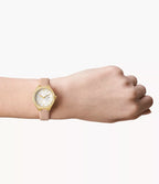 Reloj Fossil Eevie Mujer Cuero Rosa Dorado - Vista trasera