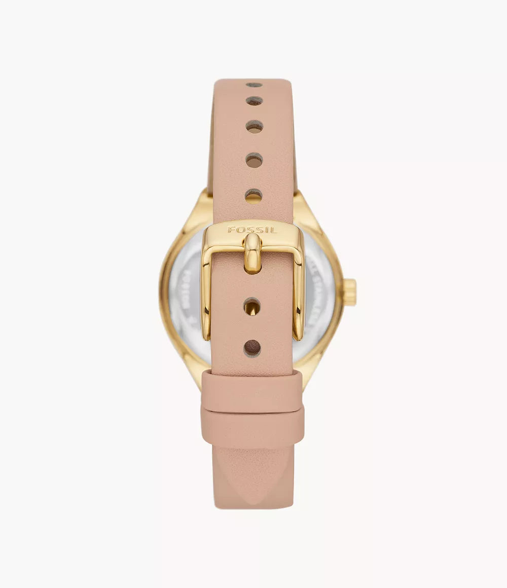 Reloj Fossil Eevie Mujer Cuero Rosa Dorado - Detalle de esfera