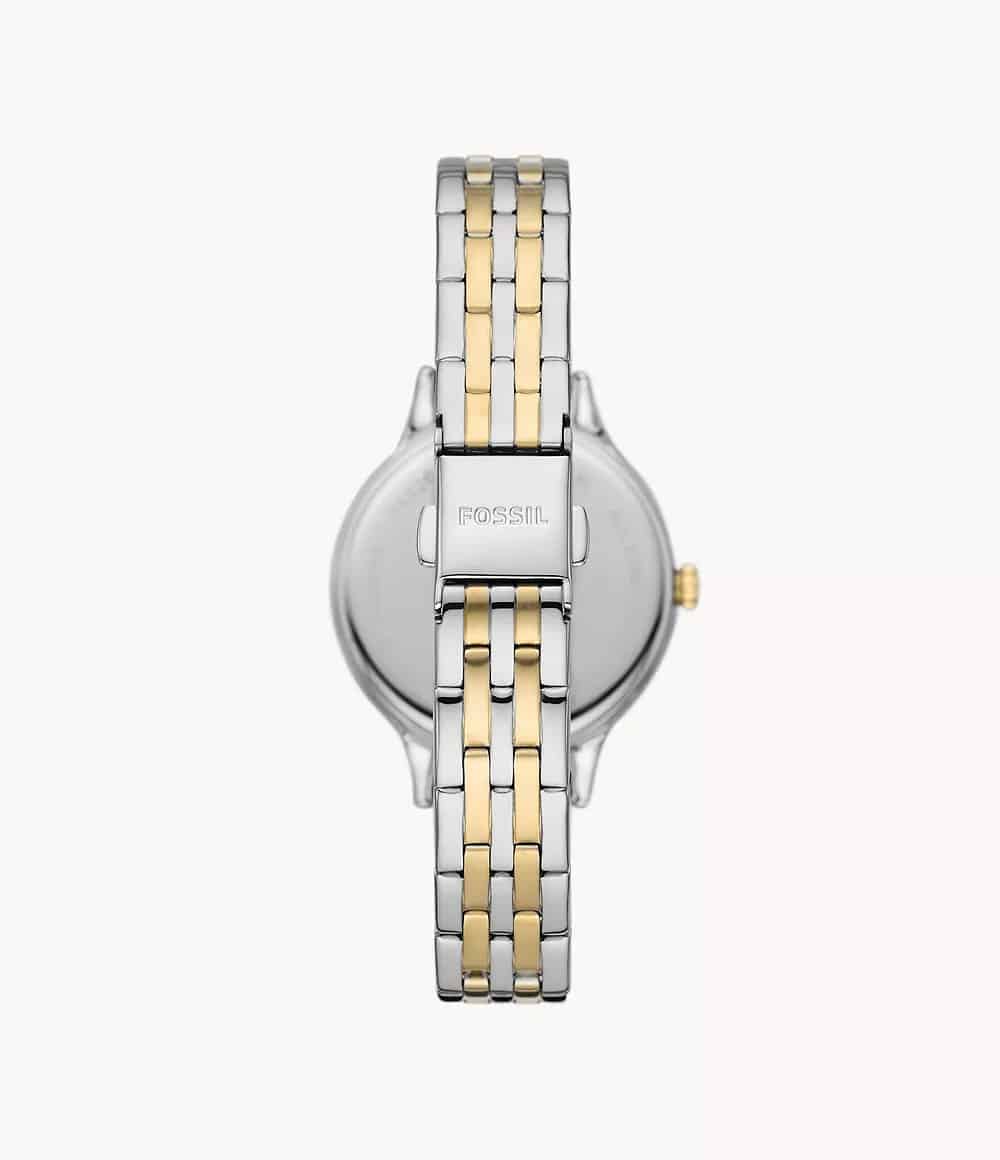 Reloj Fossil Laney Mujer Bicolor Acero Nacarado - Detalle de esfera