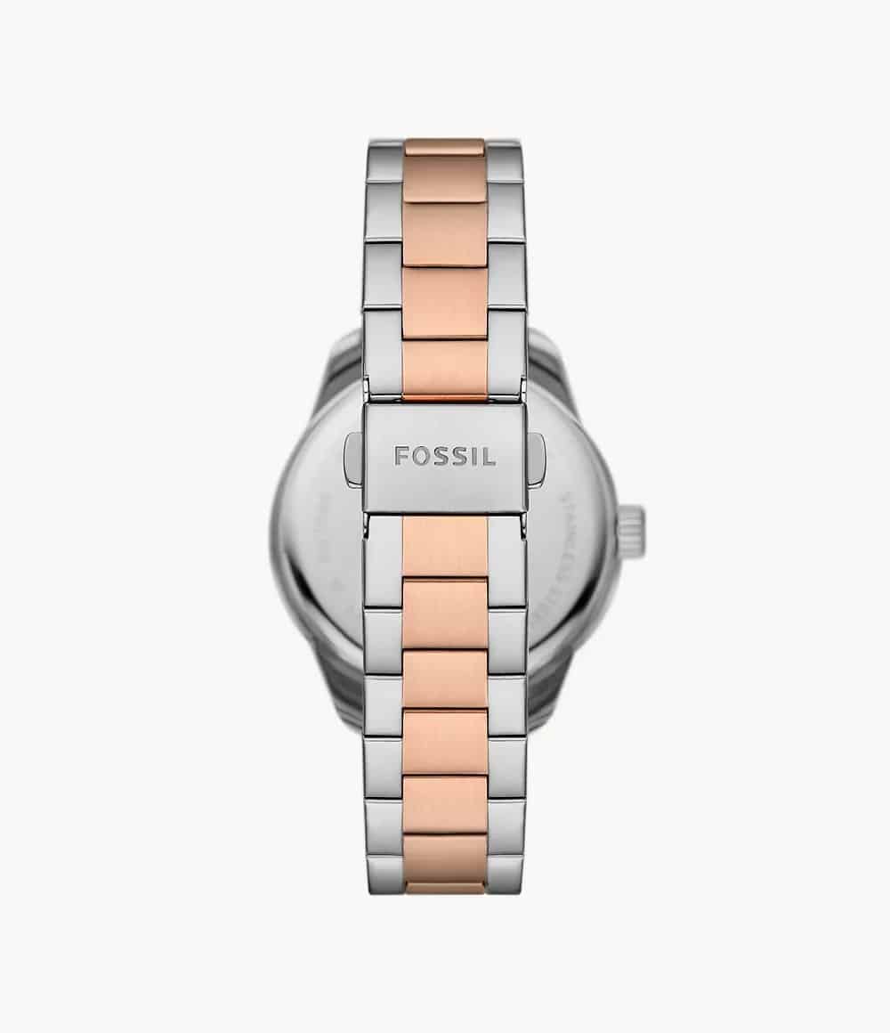 Reloj Fossil Dayle Mujer Correa Acero Plata Oro - Detalle de esfera