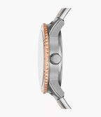 Reloj Fossil Dayle Mujer Correa Acero Plata Oro - Vista trasera