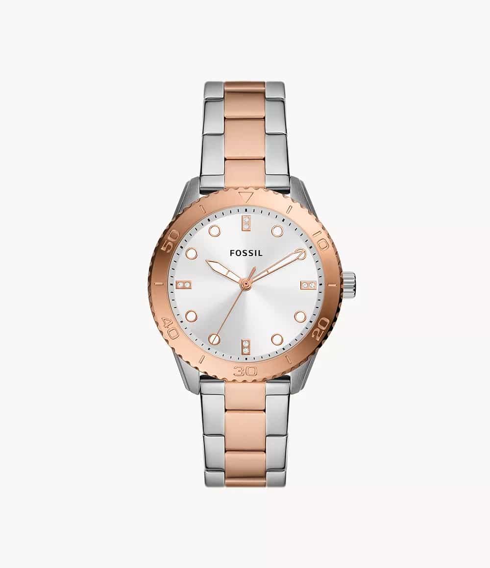 Reloj Fossil Dayle Mujer Correa Acero Plata Oro - Reloj original en Guatemala