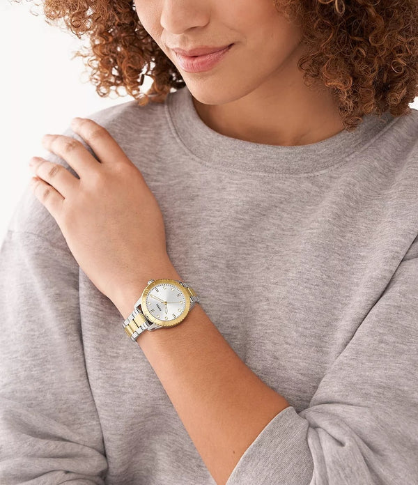 Reloj Fossil Dayle Mujer Acero Inoxidable Bicolor - Vista lateral