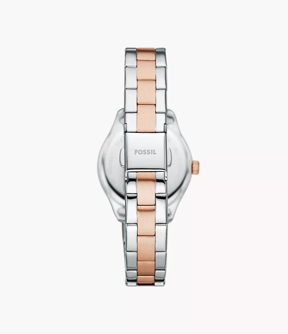 RYE-DE Reloj Fossil Rye Mujer Acero Inoxidable Bicolor - Detalle de esfera