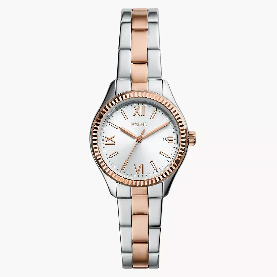 RYE-DE Reloj Fossil Rye Mujer Acero Inoxidable Bicolor - Reloj original en Guatemala