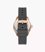 Reloj Fossil Dayle Mujer Caucho Gris Oro Rosa - Detalle de esfera