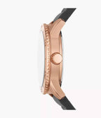 Reloj Fossil Dayle Mujer Caucho Gris Oro Rosa - Vista trasera