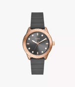BQ3950 Reloj Fossil Dayle Mujer Caucho Gris Oro Rosa