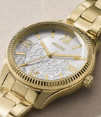 RYE Reloj Fossil Rye Mujer Acero Inoxidable Tono Dorado - Detalle de esfera
