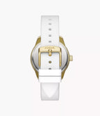 DE Reloj Fossil Dayle Mujer Caucho Blanco Dorado - Detalle de esfera