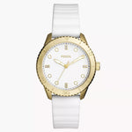 BQ3965-DE Reloj Fossil Dayle Mujer Caucho Blanco Dorado