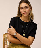 Reloj Fossil Penny Mujer Piel Marrón Dorado - Vista trasera