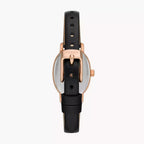 Reloj Fossil Penny Mujer Piel Negra Ovalado Oro - Detalle de esfera
