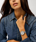 Reloj Fossil Tillie Mujer Correa Malla Plata - Detalle de esfera