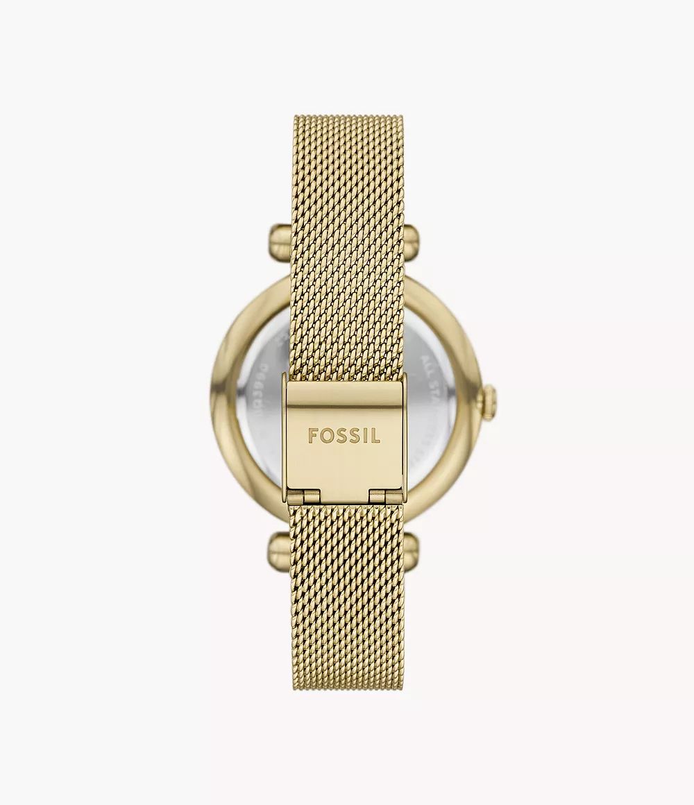 Reloj Fossil Tillie Mujer Malla Dorada - Vista lateral