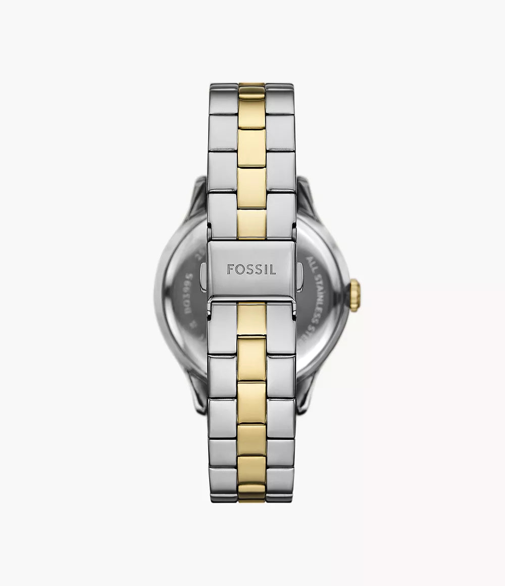 Reloj Fossil Brynn Mujer Acero Inoxidable Bicolor - Detalle de esfera