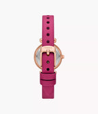 Reloj Fossil Tillie Mujer Correa Cuero Rosa Fucsia - Detalle de esfera