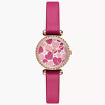 BQ3998 Reloj Fossil Tillie Mujer Correa Cuero Rosa Fucsia