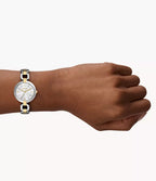 DE Reloj Fossil Kerrigan Mujer Bicolor Acero Esfera Plata - Vista trasera